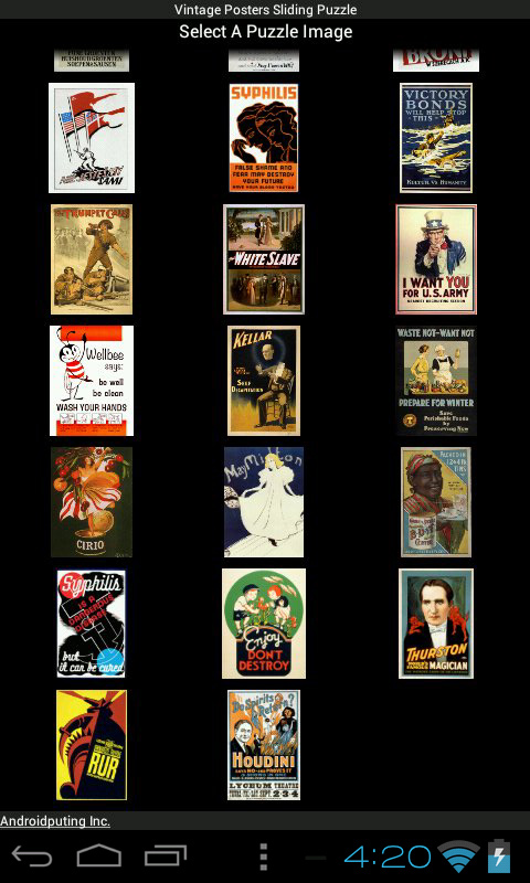 Vintage Advertisment Posters Sliding Puzzle
