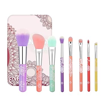 Amazon.com: ENERGY Juego de brochas de maquillaje coloridas ...