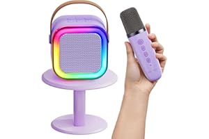 Kinglucky Mini Karaoke Machine for Kids Gifts Adults (Cute Little & Portable) Bluetooth Speaker with Wireless Microphone (Sound Loud) Birthday Gifts for Girls 3-12 Years Old Toddler Toys - Purple