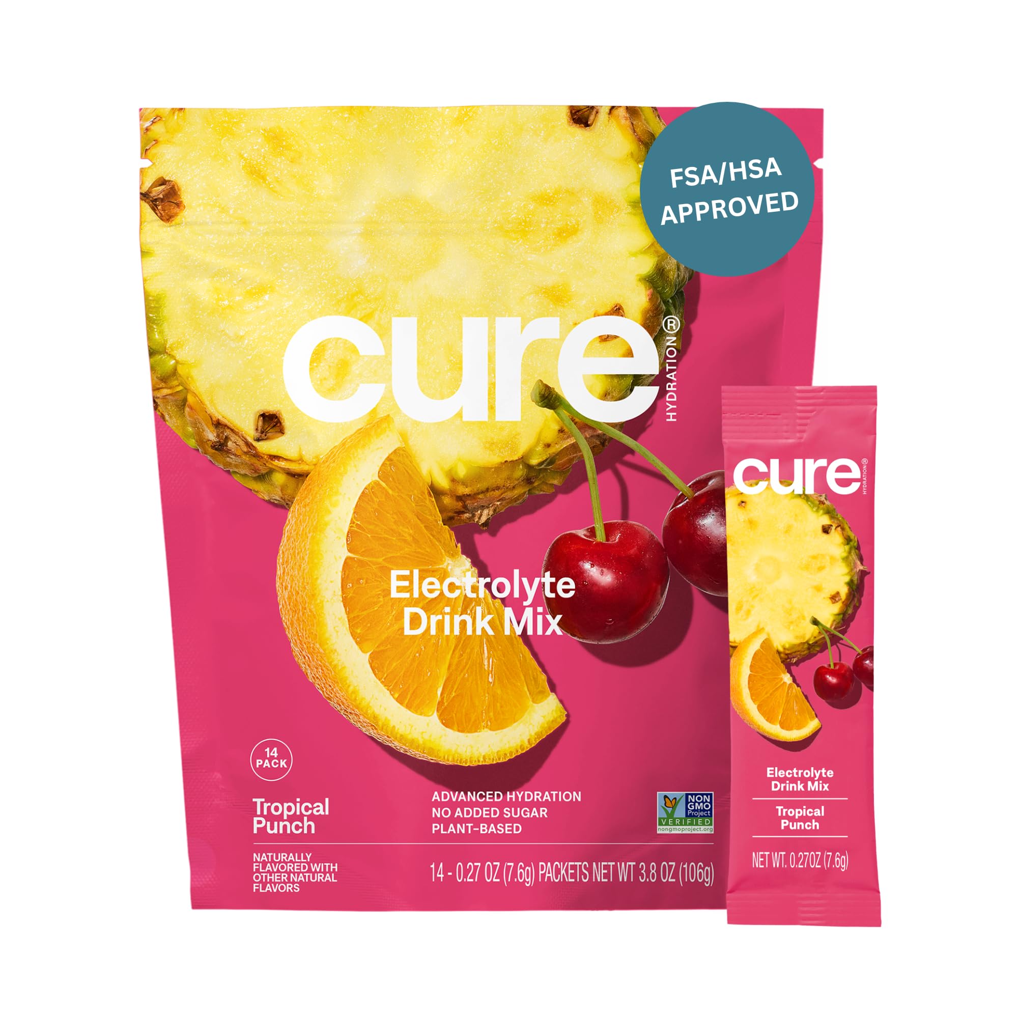 Cure Hydration - Electrolyte Drink Powder Tropical Punch 14 Packets