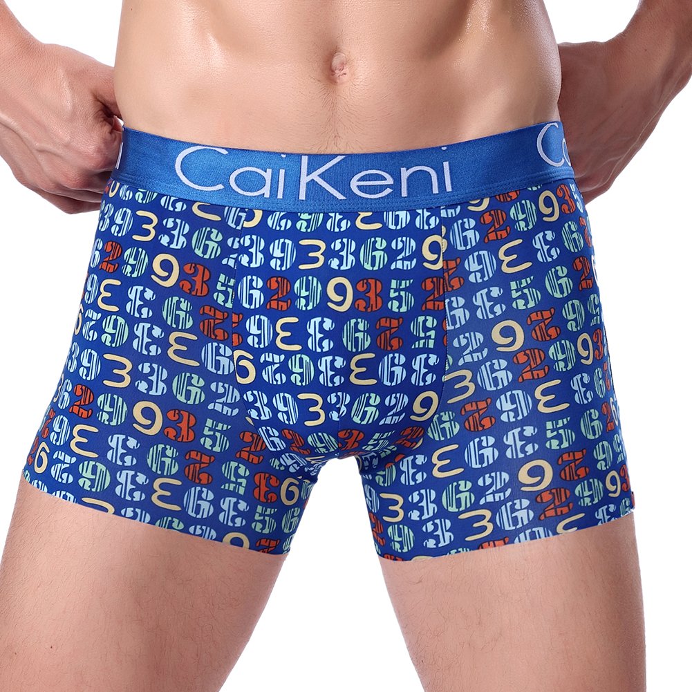 CAIKENI Men 3 PIC Underwear Trunks Comfort Soft Boxer Short Blue XL