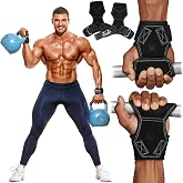 Weight Lifting Wrist Straps, Gym Straps Weight Lifting for Deadlift and Powerlifting, Double Layer Leather Wrist Wraps with Padded Cushion Wrist Loop, Weightlifting Grips for Men and Women