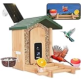 Smart Bird Feeder with Camera Solar Powered, 3K HD Video 5MP Photos, AI & Alerts, WiFi App Auto Capture for Live Viewing, Weatherproof Bamboo Birds House for Outdoors, Gift for Bird Watchers & Lovers