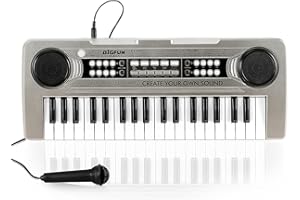 Raimy Kids Piano Keyboard, 37 Keys Portable Piano Early Learning Educational Electronic Music Keyboard Instrument Toys for 3 4 5 6 7 8 Year Old Boys and Girls (Silver)