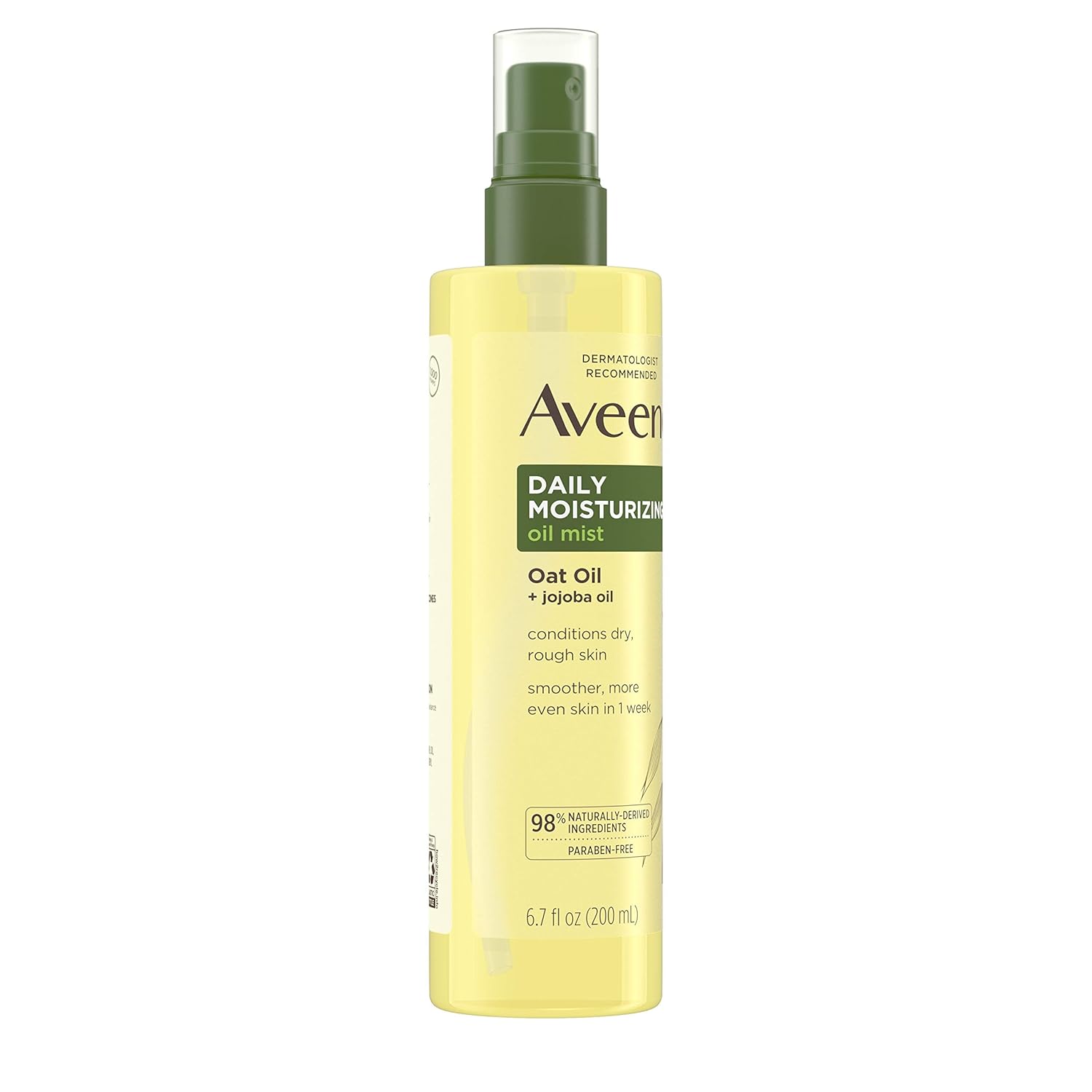 Aveeno Daily Moisturizing Dry Body Oil Mist with Oat and Jojoba Oil for Dry, Rough Sensitive Skin, Nourishing & Hypoallergenic Body Spray, Paraben-, Silicone- & Phthalate-Free, 6.7 fl. oz : Beauty
