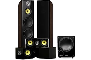 Fluance Signature HiFi Surround Sound Home Theater 5.1 Channel Speaker System Including 3-Way Floorstanding Towers, Center Ch