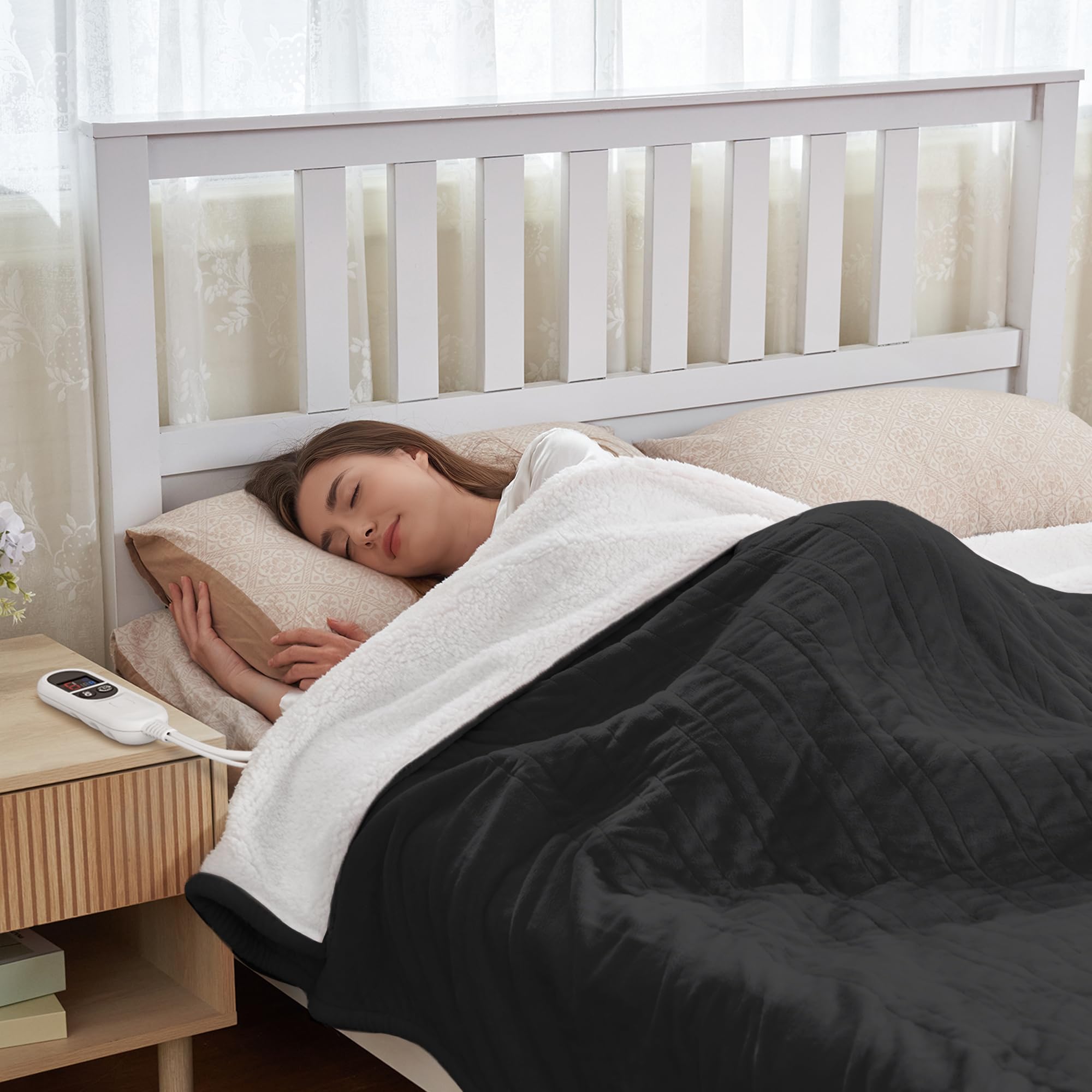 Photo 1 of Heated Blanket Electric Blanket Full Size 84"x72" Fast Heating Electric Blanket with 12 Hours Auto-Off and 6 Heating Settings Overheat Protection Cozy Soft Flannel Heated Throw Blanket ETL-Certified