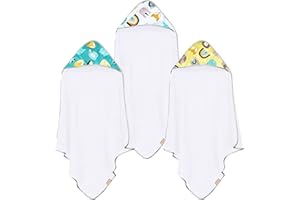 CORAL DOCK 3 Pack Baby Hooded Bath Towel Sets, Ultra Absorbent Baby Essentials Item for Newborn Boy Girl, Baby Bath Shower Towel Gifts for Infant and Toddler - Animal World Elephant