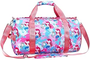RHCPFOVR Gym Travel Duffle Bag for Girls - Gymnastics Sports Dance Bag with Shoe Compartment & Wet Pocket Panda Kids Travel Bag Teens Weekender Sleepover Carry On Bag