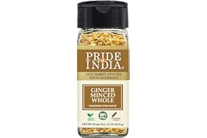 Pride of India – Ginger Minced Whole – Gourmet Spice – Rich in Antioxidant – Potent Flavor - Great for Adding Flavor to Stir 
