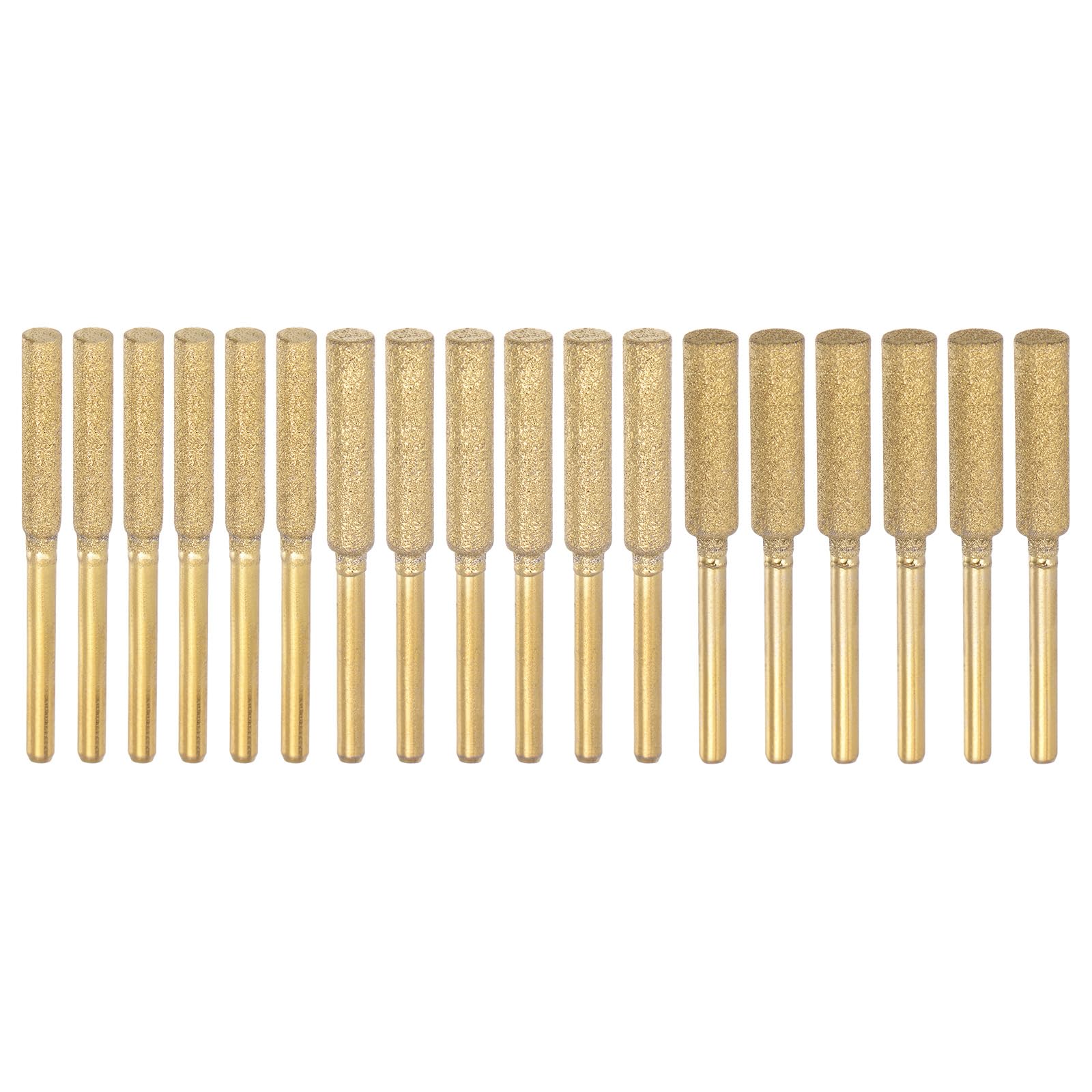 PATIKIL 18 Pcs Diamond Chainsaw Sharpener 3 Sizes High Hardness Sharpening Stone Polishing Chainsaw Sharpening Kit Grinding File Tool, Gold(5/32", 3/16", 7/32")