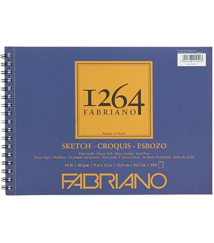 Honsell Fabriano Disegno Bloc à Dessin Spirale A4 180g 50 Feuilles - Papier Artiste Premium