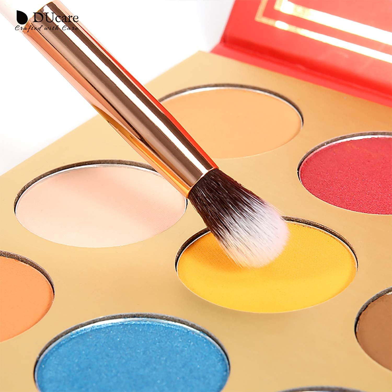 DUcare Eye Makeup Brushes 15pcs White Eyeshadow Makeup Brushes Set including Soft Synthetic Hairs & Real Wood Handle for Eyeshadow Eyebrow - Image 5