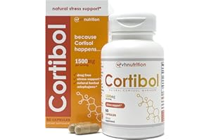 VH Nutrition CORTIBOL | Cortisol Manager* Supplement | Maximum Strength Adrenal Support* for Men and Women | Rhodiola, Cordyceps, and Eleuthero | 60 Capsules