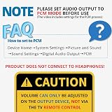 AUTOUTLET 192kHz DAC Optical to RCA Converter with 1.1m Cable view 4