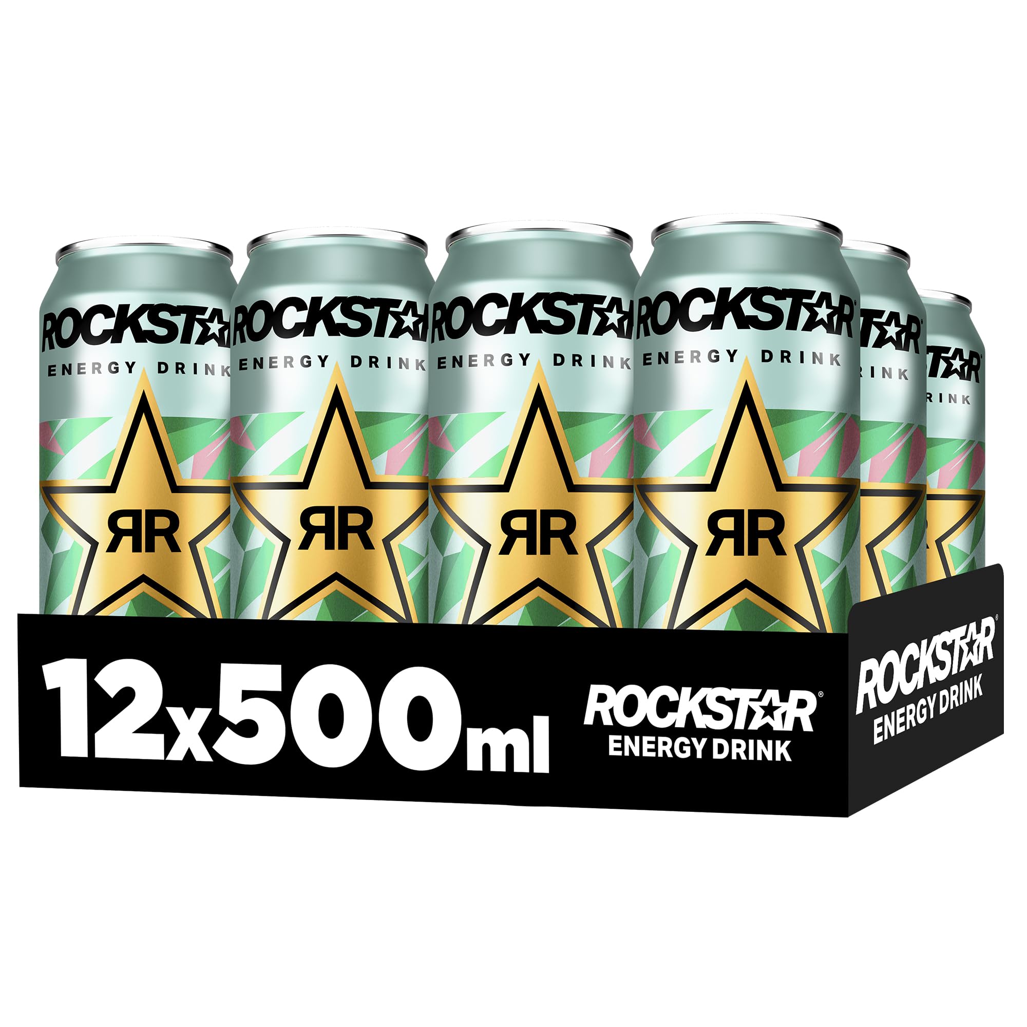 Rockstar Energy Drink Watermelon Kiwi Geschmack - Zero Sugar - Koffeinhaltiges Erfrischungsgetränk ohne Zucker für den Energie Kick, EINWEG (12 x 500ml) (Verpackungsdesign kann abweichen) 2