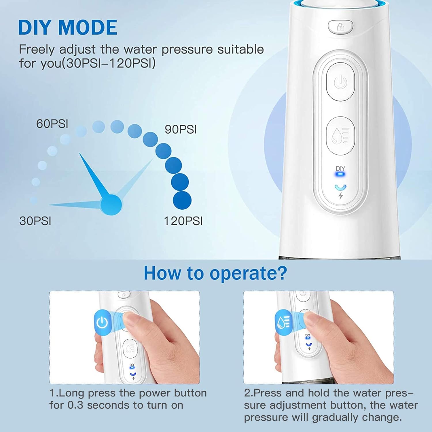 BESTOPE Water Flosser for Teeth Cordless Water Flossers Dental Oral Irrigator with DIY Mode 4 Jet Tips, IPX7 Waterproof, Portable and Rechargeable for Home&Travel : Beauty