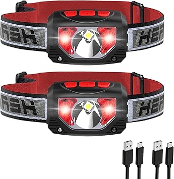 Amazon Tinzzi ヘッドライト 充電式 センサー検知 赤 白ledライト 防水 超軽量 角度調整可 実用点灯4 10時間 最大1000ルーメン ワンタッチで電源オフ 防災 夜釣 登山 作業 キャンプ 散歩 アウトドア用 特許取得 18ヶ月保証 2点セット Tinzzi ヘッドライト