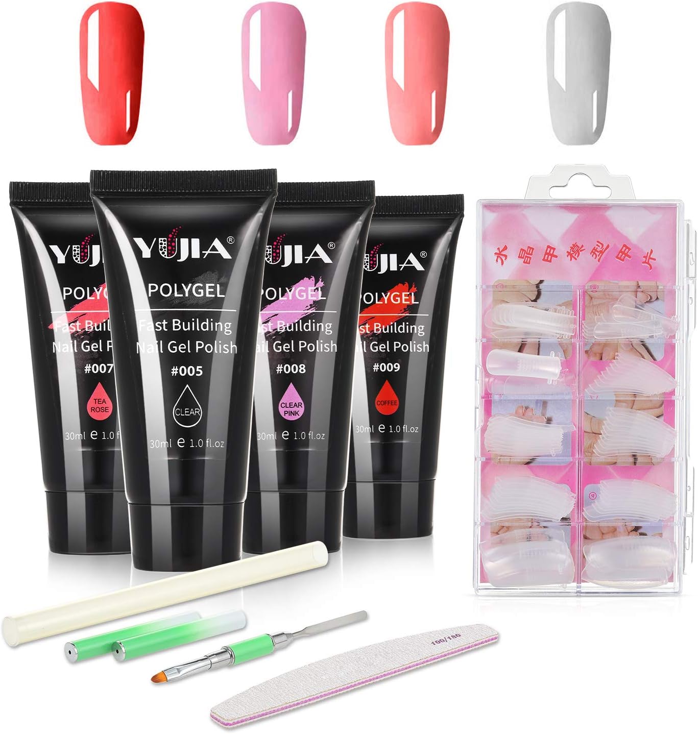 Polygel Nails Extension Gel Kit,Anself 4PCS * 30ml Poly Gel Glue+