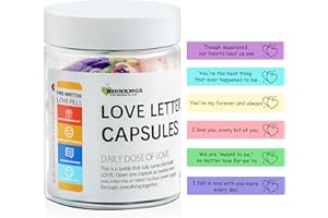 HIONXMGA Long Distance Relationship Gifts - (60PCS) Pre-Written Love Message Capsules In A Plastic Bottle Cute Gifts for Him Her Boyfriend Girlfriend Anniversary Birthday Valentines Day Gifts