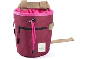 GREY & RY SUPPLY CO. The Ultimate Chalk Bag for Rock Climbing | Rock Climbing Chalk Bag with 2 Pockets and Durable Drawstring | Bouldering Chalk Bag |Gym Chalk Bag| Chalk Bag Bouldering | Indoor Climbing Equipment