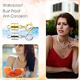 Mabor 8Pcs Magnetic Necklace Clasps Fasteners Jewelry Connectors Gold/Silver view 4