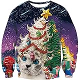 Spreadhoodie Unisex Felpa di Natale 3D Stampato Pullover Felpa Maglione Adulti Inverno Maglietta Christmas Jumper S-XXL