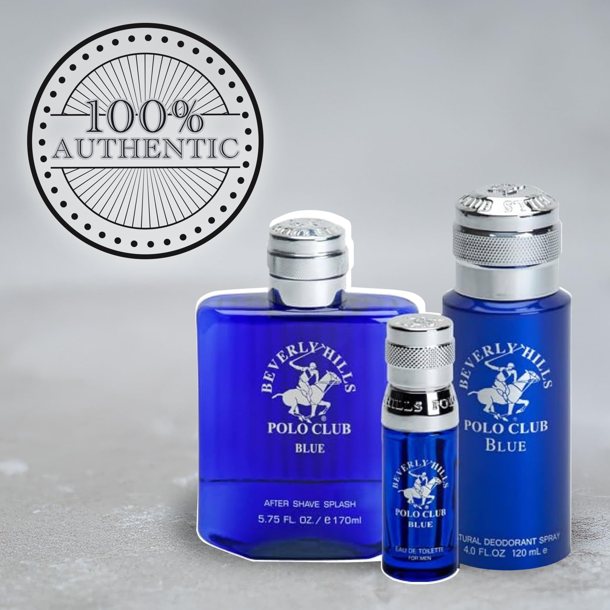 Beverly Hills Polo Club BHPC Men's Essential Collection - Blue Scent Fragrance Set | EDT, Deodorant Body Spray & After Shave Lotion | Long-Lasting, Sophisticated Grooming Gift for Him
