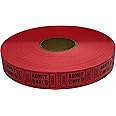The Ticket Gurus-2000 Red Admit One Single Roll Consecutively Numbered Raffle Tickets
