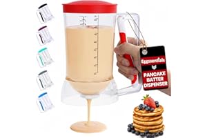 Eggssentials Pancake Batter Dispenser – Mess-Free, Squeeze-Handle Batter Dispenser for Pancakes, Cupcakes, Waffles & More – D