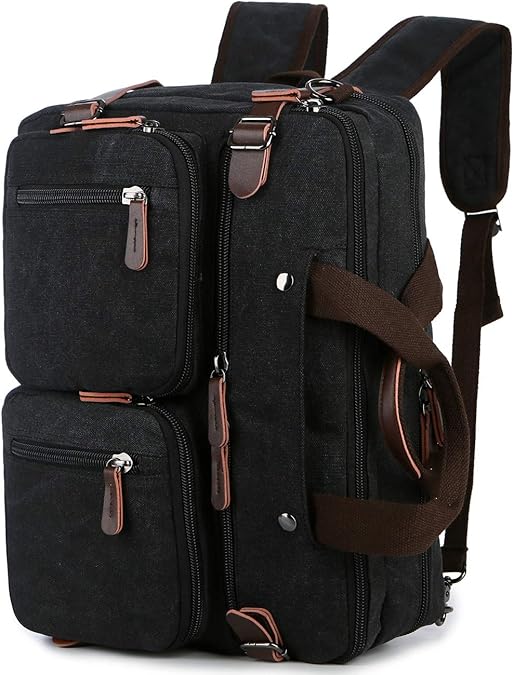 BAOSHA Convertible Briefcase Backpack 17 Inch Laptop Bag Case Business Briefcase HB22 (Black