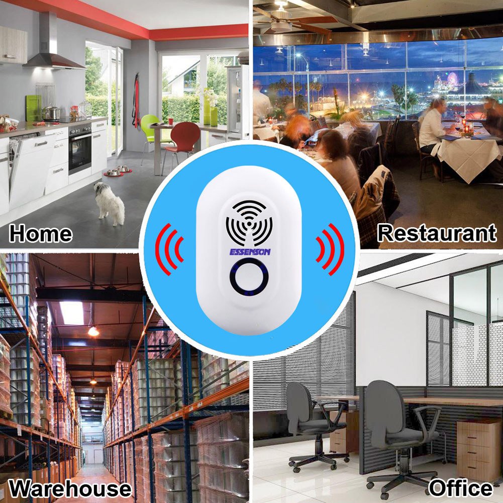 Pest Repeller,Ultrasonic Pest Repellent Plug In with Night Light Eco-Friendly Electronic Pest Control for Insects, Mosquitoes, Cockroaches, Ants, Rodents, Flies, Bugs, Spiders, Mice [4-Pack]