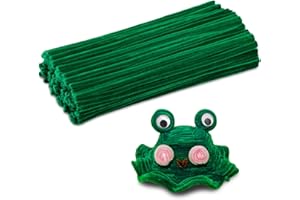 kdafio 120 Pcs Dark Green Pipe Chenille Stems, Chenille Stems Pipe Cleaners Long Craft Pipe Cleaners Pipe Cleaners for Hair Locs Beginner Creative Crafts Christmas Decorations