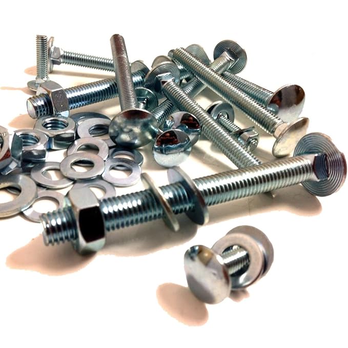 Coach Bolt Hex Nut and Washers M6 x 30 (25 Pack) Carriage Bolt Zinc