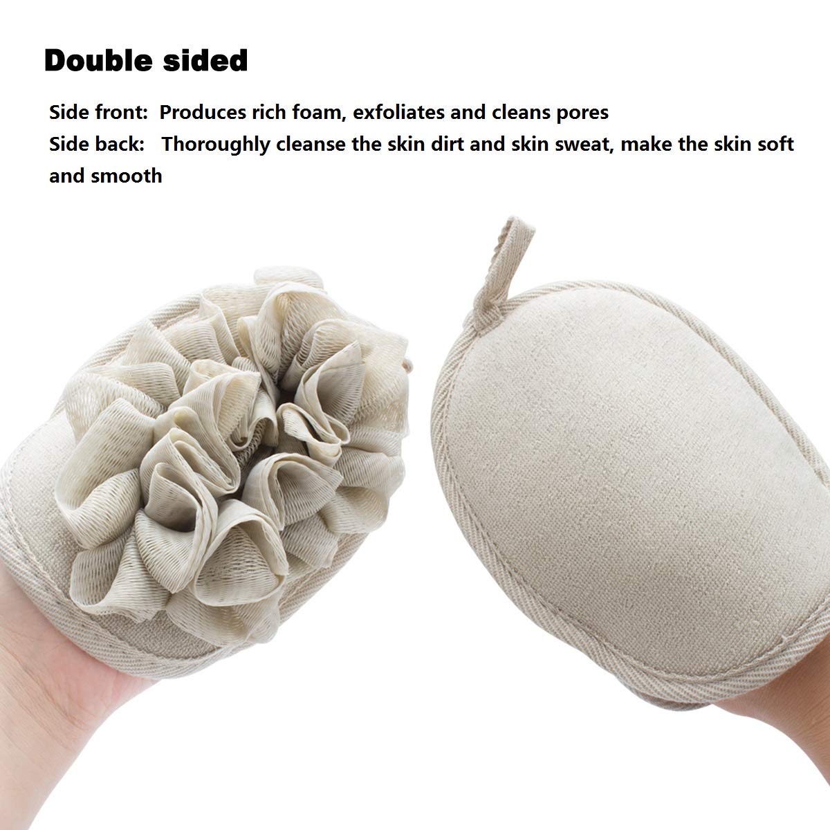 Amariver 3 Pack Bath Loofah Body Sponge Brushes Pouf Bath Mesh Brush Bath Shower Glove with flower Bath Ball: Beauty