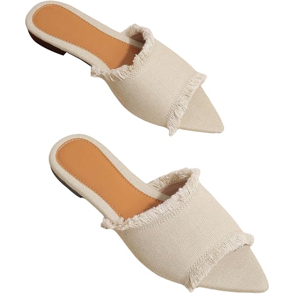 AMAZIDEAL Women's Denim Square Toe Mule Sandals - Backless Kitten Heels For Summer & Parties