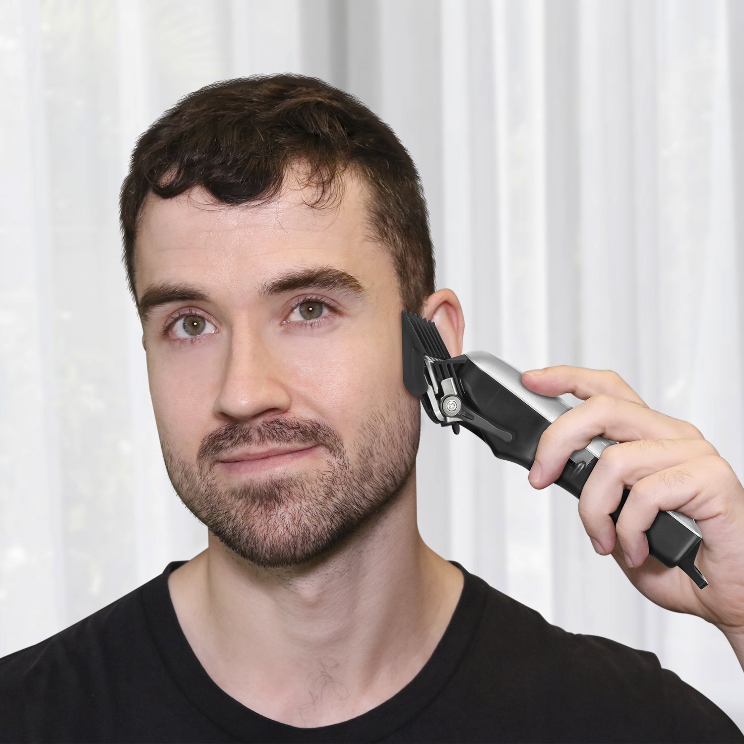 Cordless Hair Clippers for Men SUPRENT, Professional Hair Cutting Kit with 2000mAh Lithium Ion, Stainless steel Blade, Hair Trimmer with Lock-In Length (Silver): Beauty