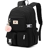 LXYGD Laptop Backpack 15.6 Inch Kids Elementary Middle High School Bag College Backpacks Anti Theft Travel Back Pack Large Bookbags for Teens Girls Women Students (Black)