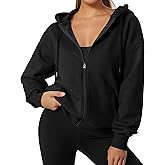 GIVON Women's Oversized Fleece Zip Up Hoodie Y2k Clothes Lightweight Long Sleeve Hooded Sweatshirt with Pockets