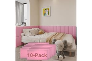 YU LI 3DH 3D Anti-Collision Wall Padding for Kids Self-Adhesive 10PCS Pink headboard Panels for Wall Peel and Stick headboard
