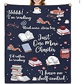 Breling Book Lovers Gifts 50 x 60 Inch Blanket Librarian Reading Throw Blanket Book Lover Club Gifts for Reading Bookish Librarian Birthday Gift