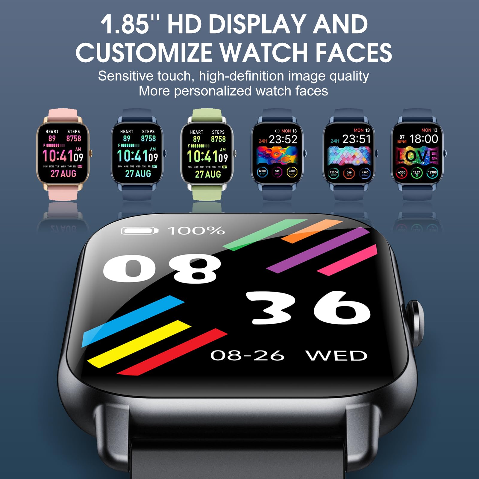 Ddidbi Smart Fitness Watch for Men Women(Answer/Make Calls), 1.85