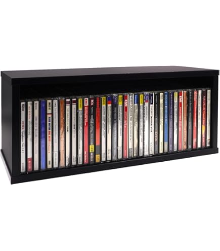 Amazon.com: MayRecords Black Cd Storage Box, 15.67 x 6.77 x 6.38