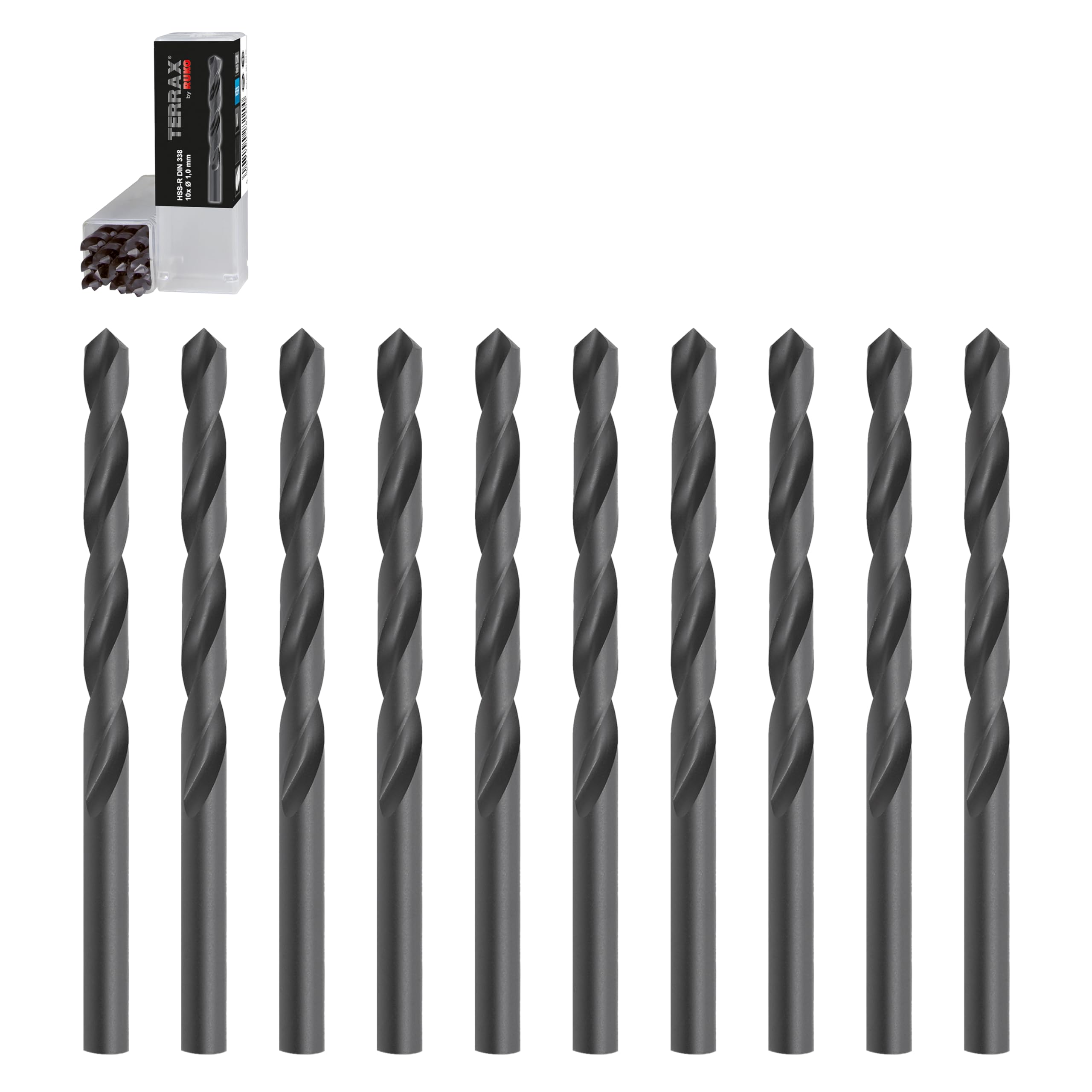 Ruko Spiral Drill Bit DIN 338 Thread-Rolled 201010 1.0 MM