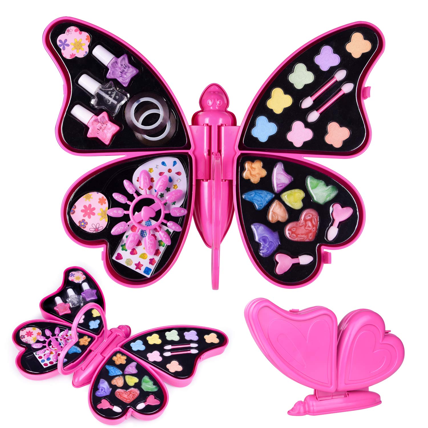 Pretend Makeup For Girls Set Cosmetic Play Makeup Kit Butterfly Style