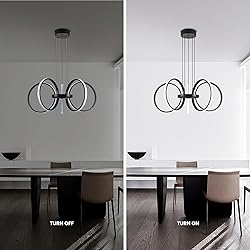 Mayful Modern LED Chandelier, Black Pendant Light