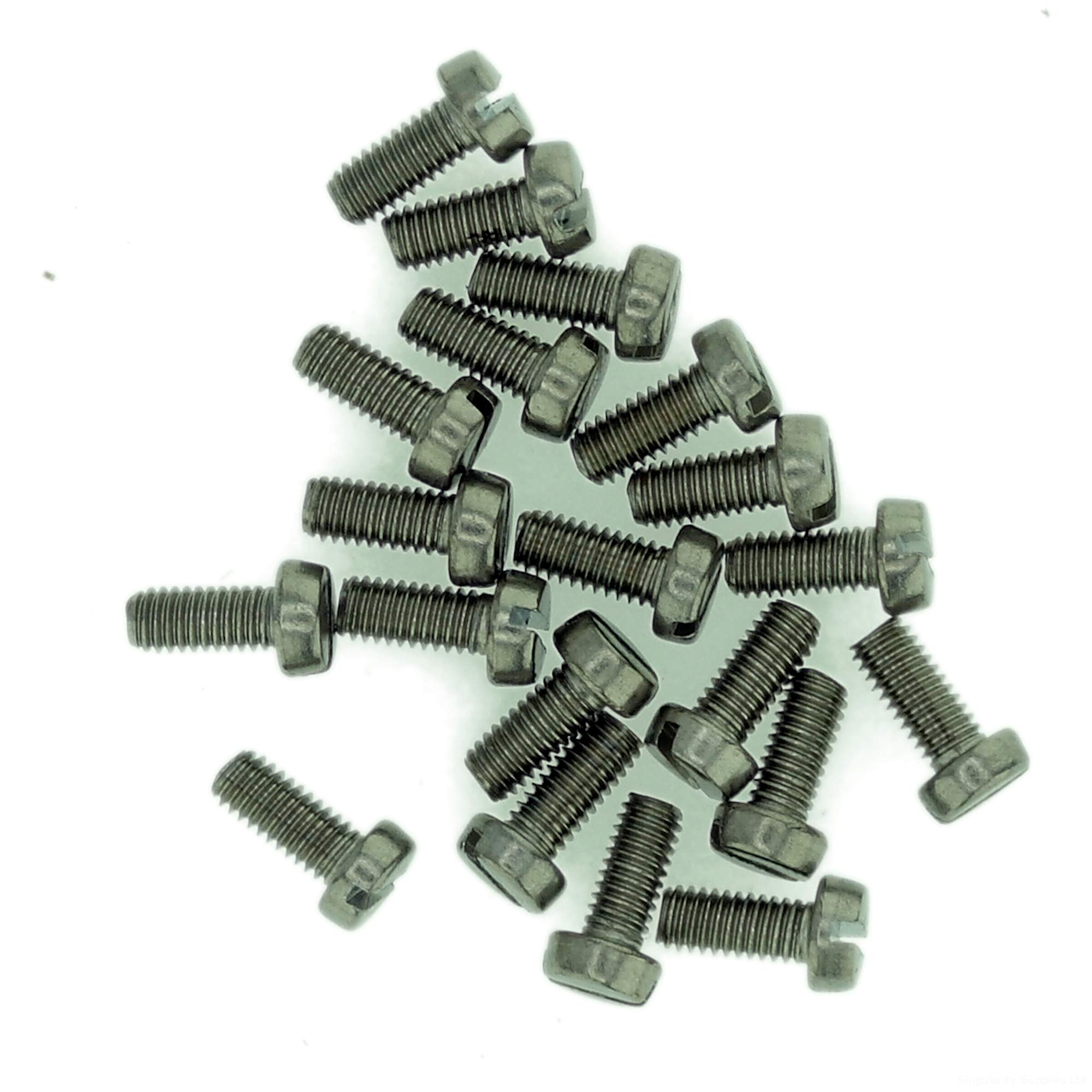 M2.6 (2.6mm x 5mm) Slot Cheese Machine Screw (Bolt) - Stainless Steel (A2) (Pack of 20)