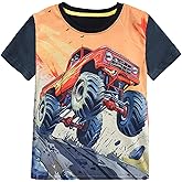 DDSOL Toddler Boy T-Shirt Short Sleeve 3D Graphic Monster Truck Summer Tops Tees Shirt 4-10 Years