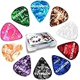 30 Pcs Guitar Picks Variety, Colorful Premium Celluloid Picks for Acoustic Electric Guitars Bass or Ukulele,with Different Si
