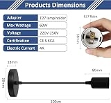 Caldarax 2 Pack E27 Pendant Light Fitting with 100cm Adjustable Cable Black view 2